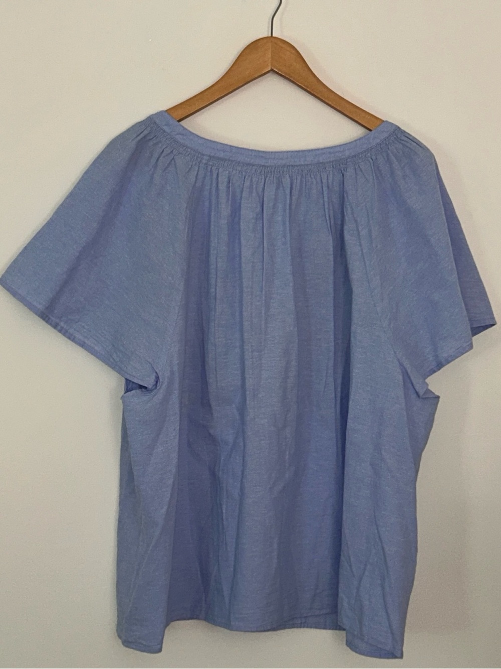 Talbots Light Blue Embroidered Seashell Peasant Top - Picture 2 of 4
